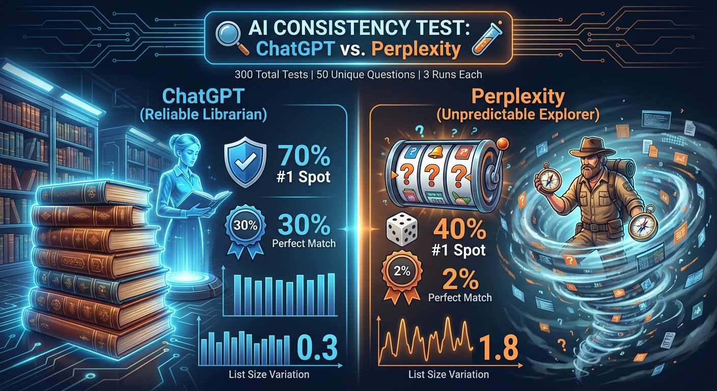 ChatGPT is consistent but Perplexity is completely random with citations