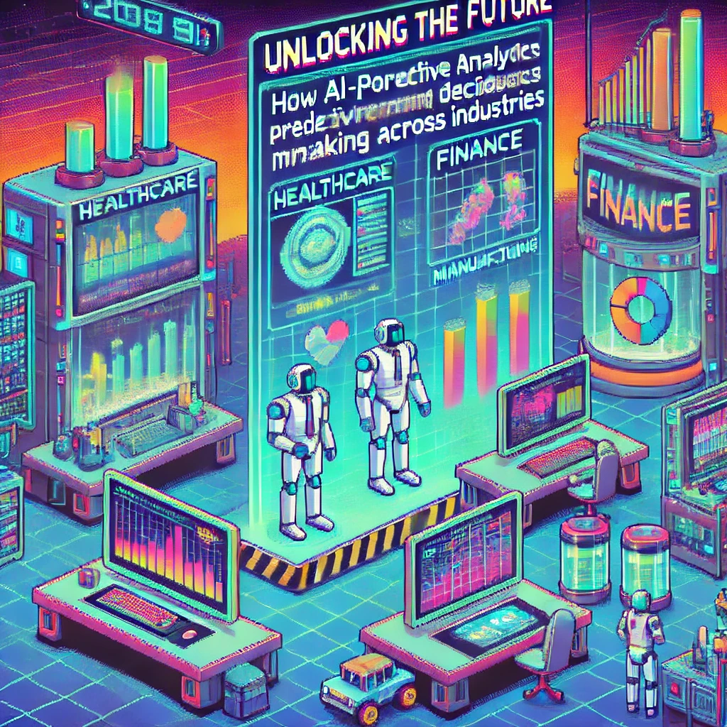 Dall·e 2024 06 26 09.18.27 A 90's Pixelated Video Game Style Image Illustrating The Concept 'unlocking The Future How Ai Powered Predictive Analytics Bots Are Revolutionizing D